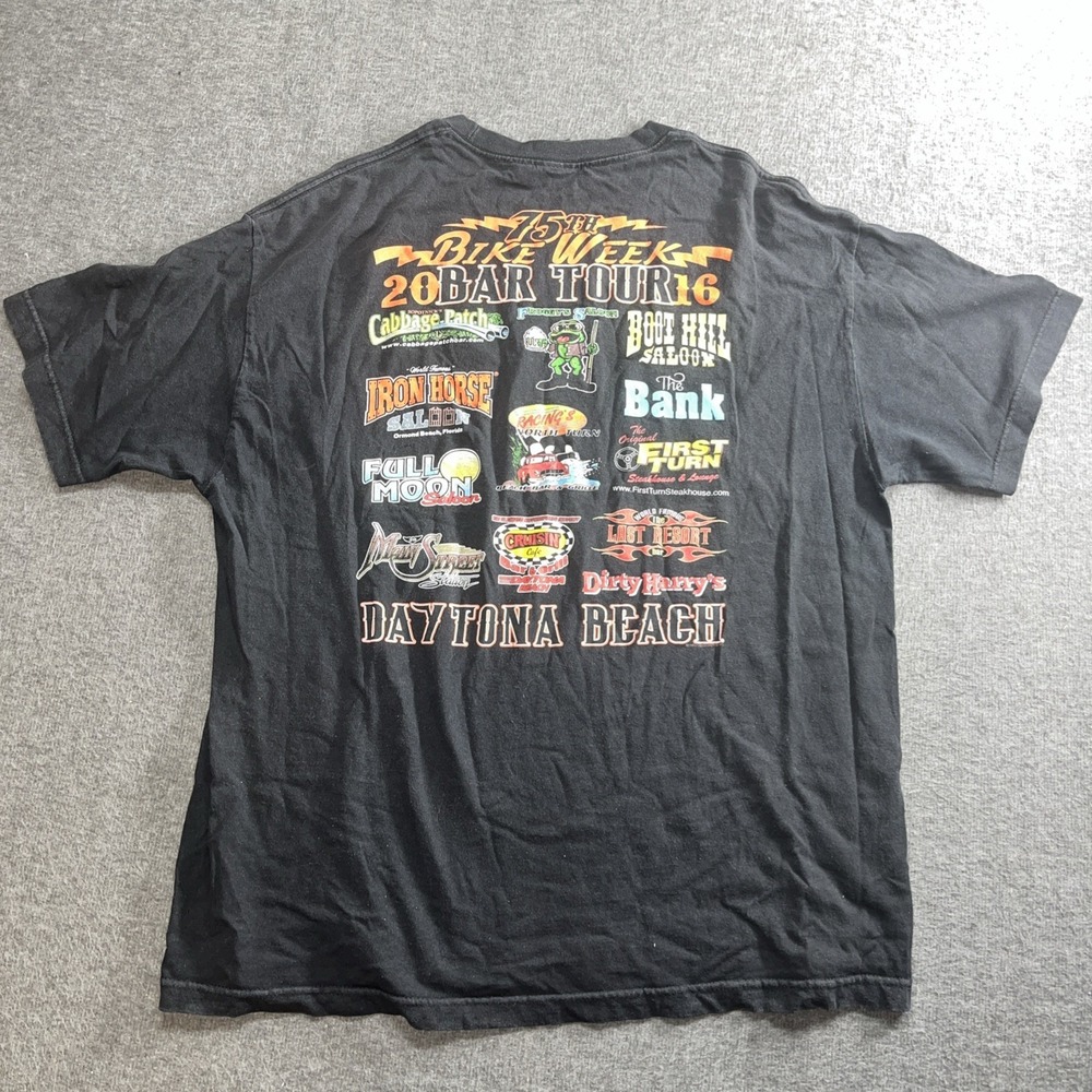 Hot leather size extra large 75th bike week 2016 tour Daytona Beach black shirt